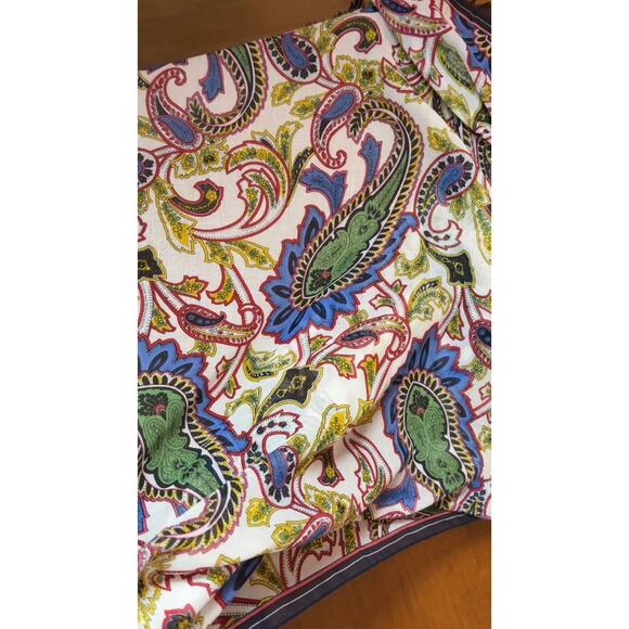 Vintage Boho Paisley Scarf 71” x 26.6” Long Cotton Wrap Floral Print Blue/Multi - Picture 3 of 4